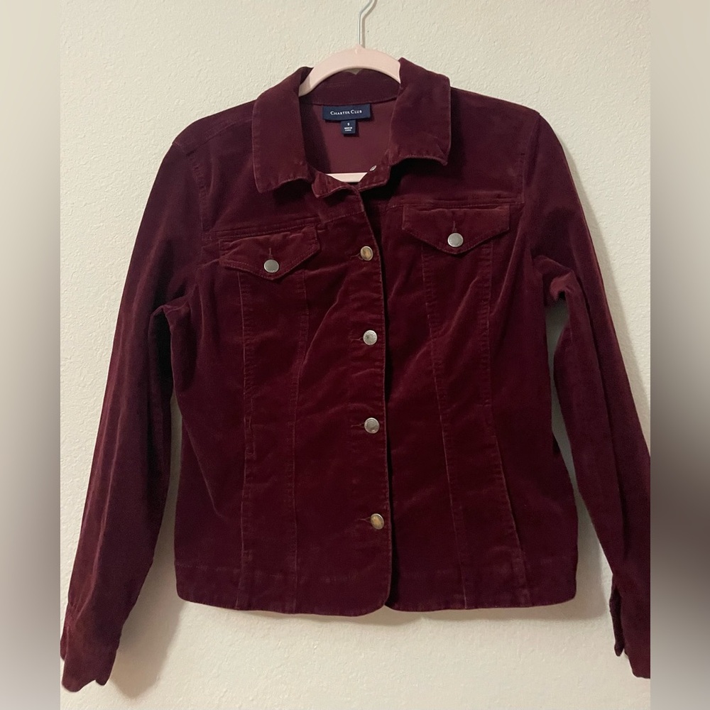 Charter Club Deep Red Corduroy Jacket